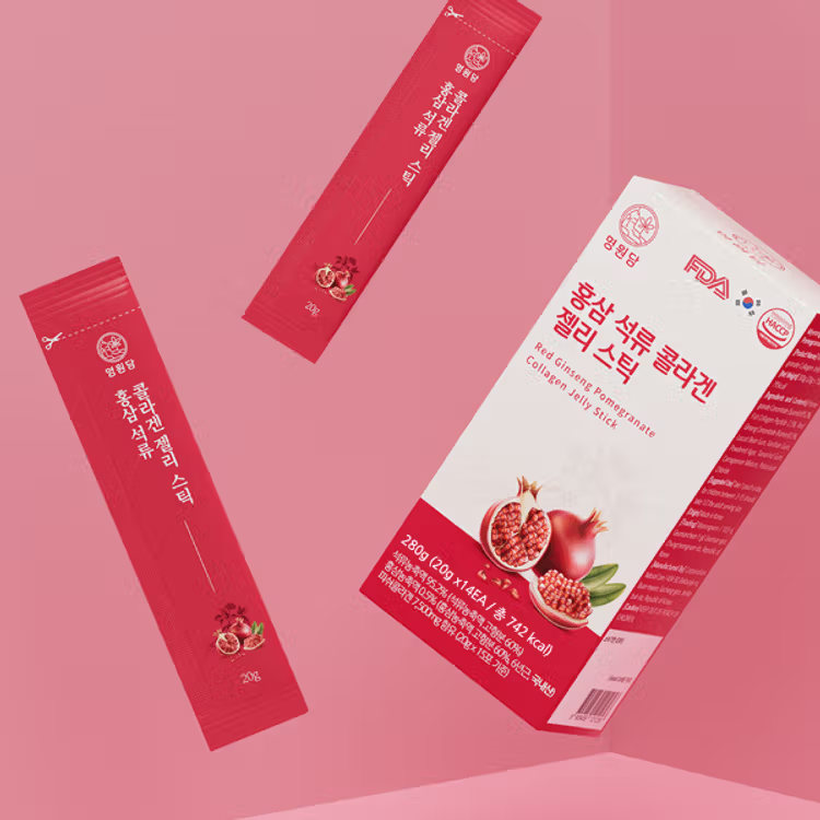 MYEONGWON Pomegranate Ginseng Collagen Jelly Sticks (20g x 14) 280g