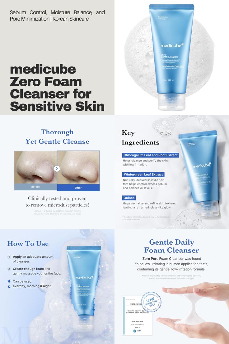 MEDICUBE ZERO FOAM CLEANSER - Mousse nettoyante (120g)