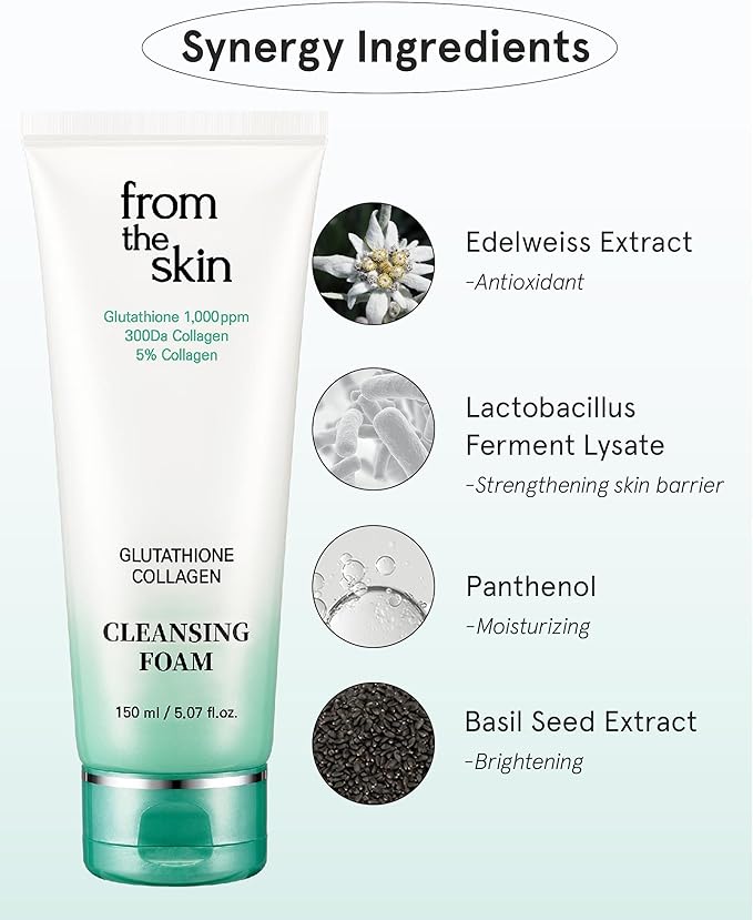 From the skin Glutathione Collagen Cleansing Foam