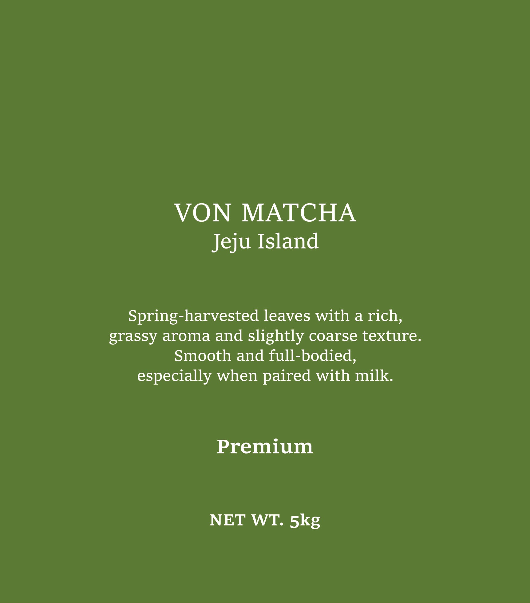 Von Matcha Premium grade 5kg