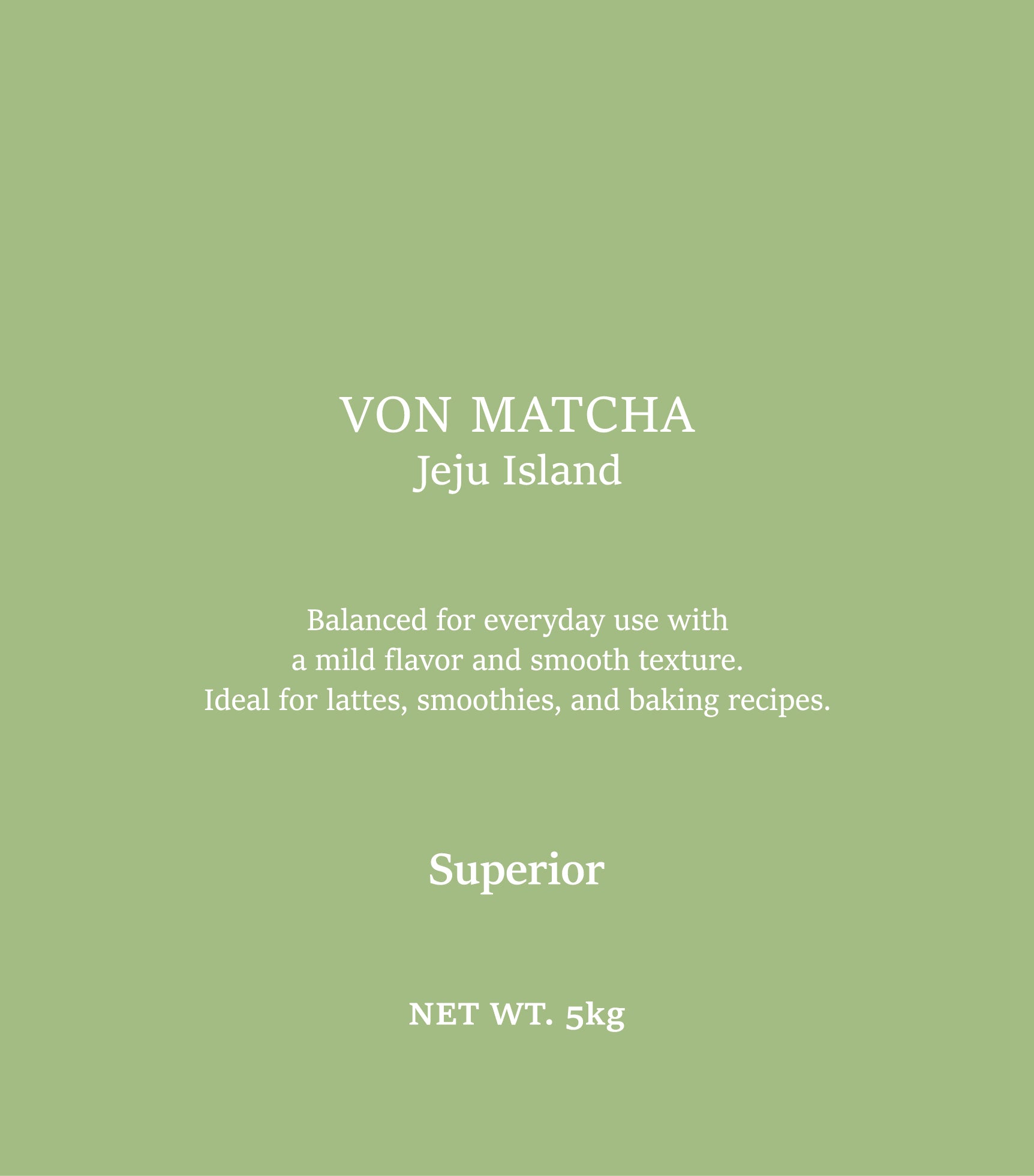 VON MATCHA Superior grade 5KG