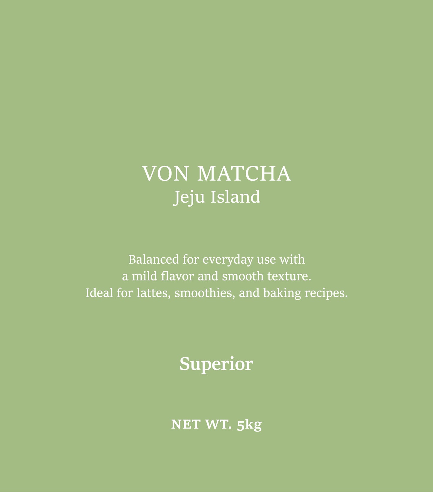 VON MATCHA Superior grade 5KG