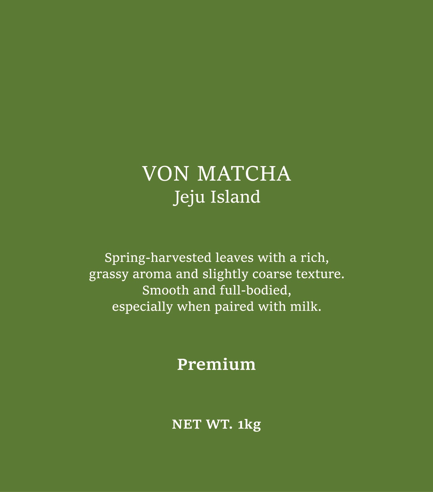 Von Matcha Premium grade 1KG