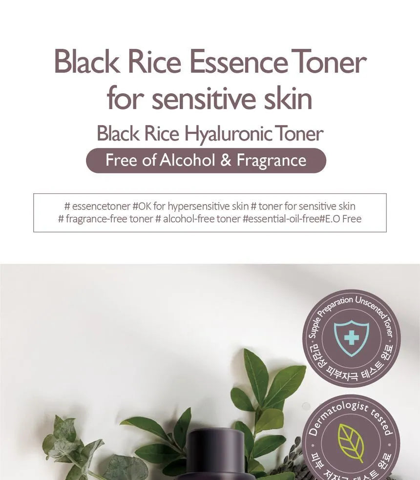 Haruharu wonder - Black Rice Hyaluronic Toner Fragrance Free - Tonique au riz noir et à l'acide hyaluronique sans parfum