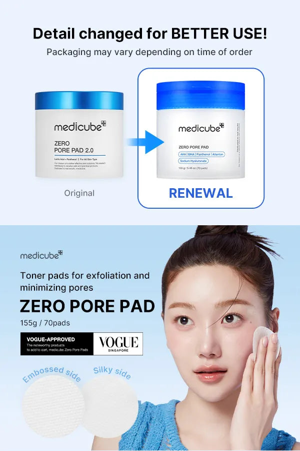 MEDICUBE - Zero Pore Pad 2.0 - Disques exfoliants anti-pores
