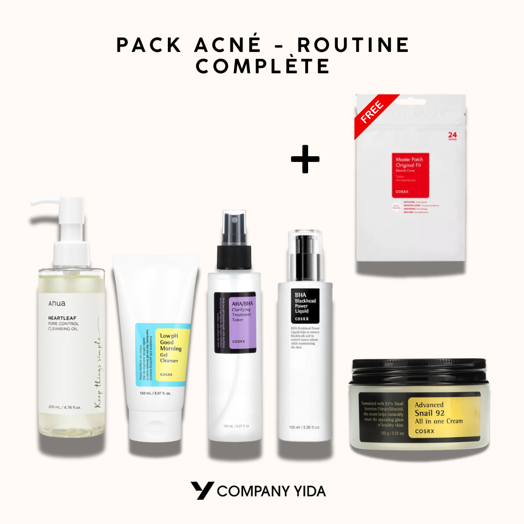KIT ACNÉ : Routine K-Beauty Complète COSRX & ANUA (5 Produits) | Traitement Ciblé des Pores, Boutons et Points Noirs