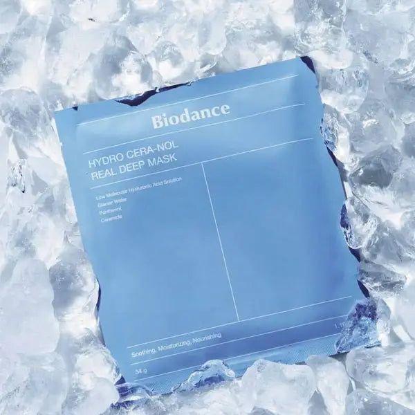 Biodance Masque de Nuit Hydrogel Hydro Cera-nol Real Deep Mask 34g Apaisant avec Panthénol Allantoïne et Extrait de Lierre pour Peaux Sensibles