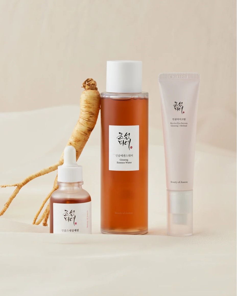 Beauty of Joseon Routine Revive | Coffret Anti-Âge et Hydratation : Sérum Yeux Rétinal, Essence Ginseng & Sérum Réparateur Bave d'Escargot