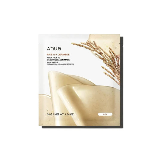 ANUA Rice 70 Glow Collagen Mask Masque tissu éclat au riz et au collagène ( 1ea)