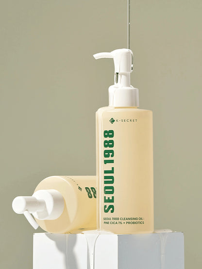 KSECRET SEOUL 1988 - Cleansing Oil : Pine Cica 1% + Probiotics - Huile nettoyante cica et probiotiques (200 ml)