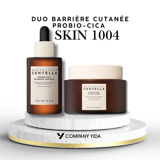 Duo Barrière Cutanée Probio-Cica SKIN1004 : Centella, Probiotiques & Céramides | Ampoule Intensive & Crème Réparatrice