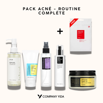 KIT ACNÉ  : Routine K-Beauty Complète COSRX & ANUA (5 Produits) | Traitement Ciblé des Pores, Boutons et Points Noirs