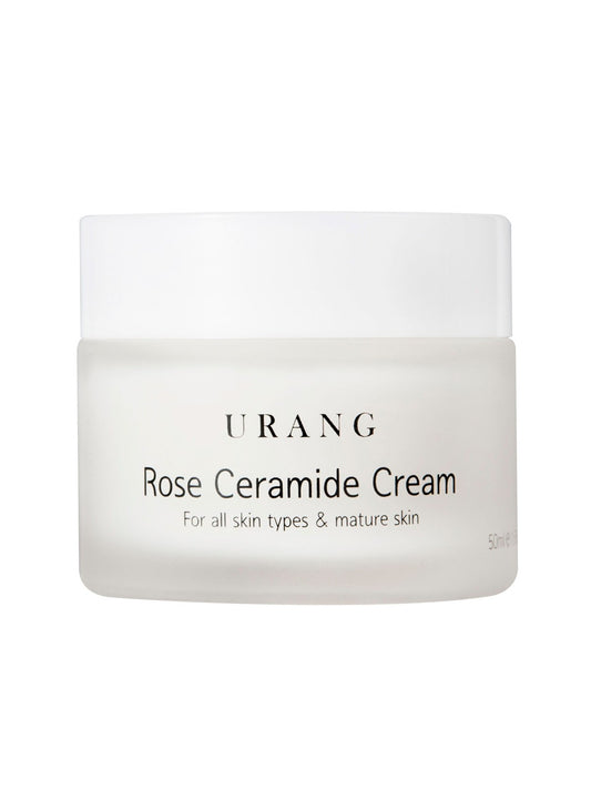 URANG Rose Ceramide Cream Hydratation Profonde avec Eau Florale de Rose de Damas pour Peaux Normales Sèches ou Déshydratées 50ml