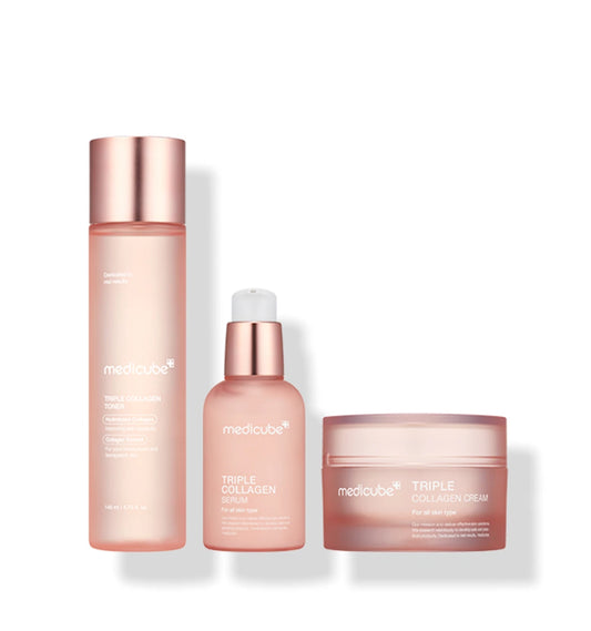 Set Anti-Âge Ultime Medicube Triple Collagen : Toner, Sérum & Crème | Soin K-Beauty Fermeté et Éclat